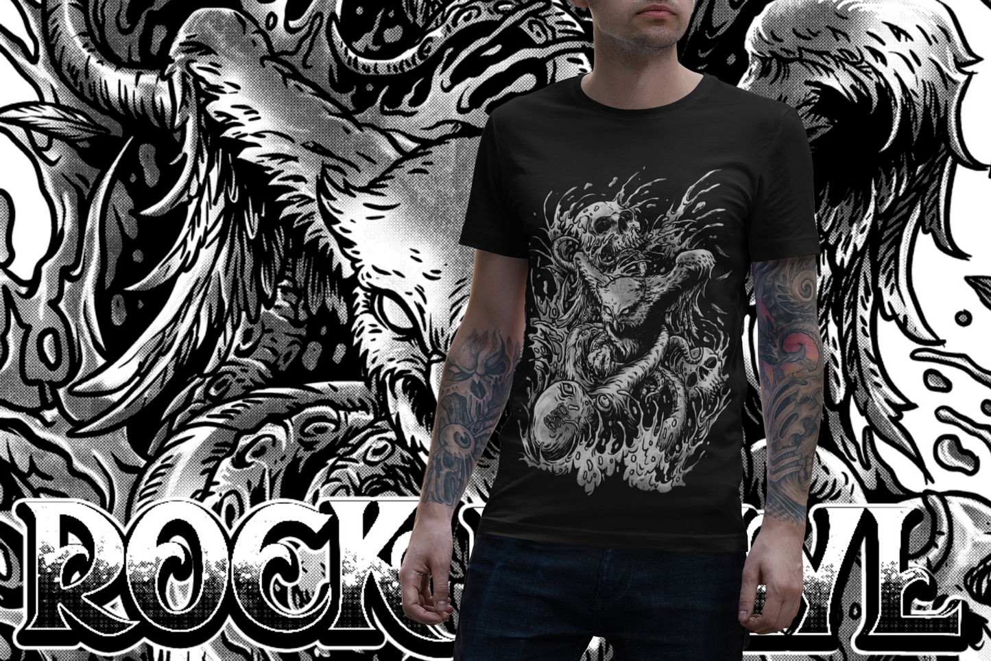 T-SHIRT OCTOOWL MEN BLACK