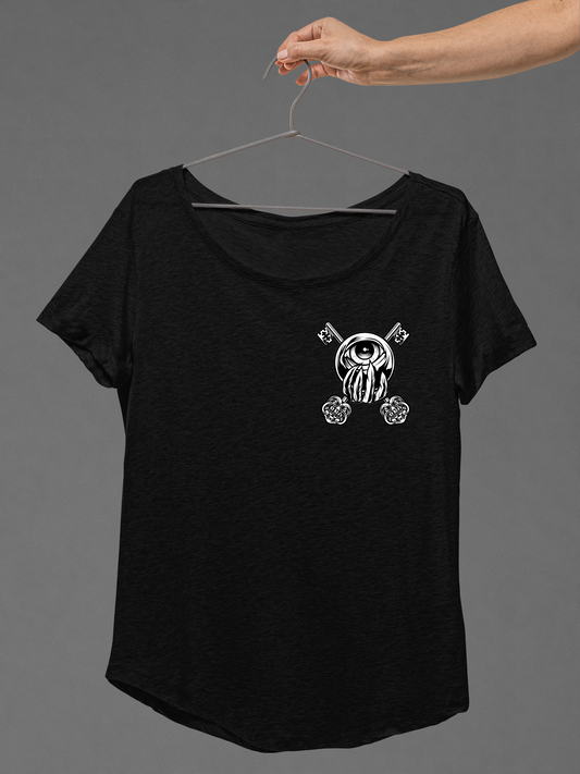T-SHIRT POCKET OWLS OF LIBERTY LADY BLACK
