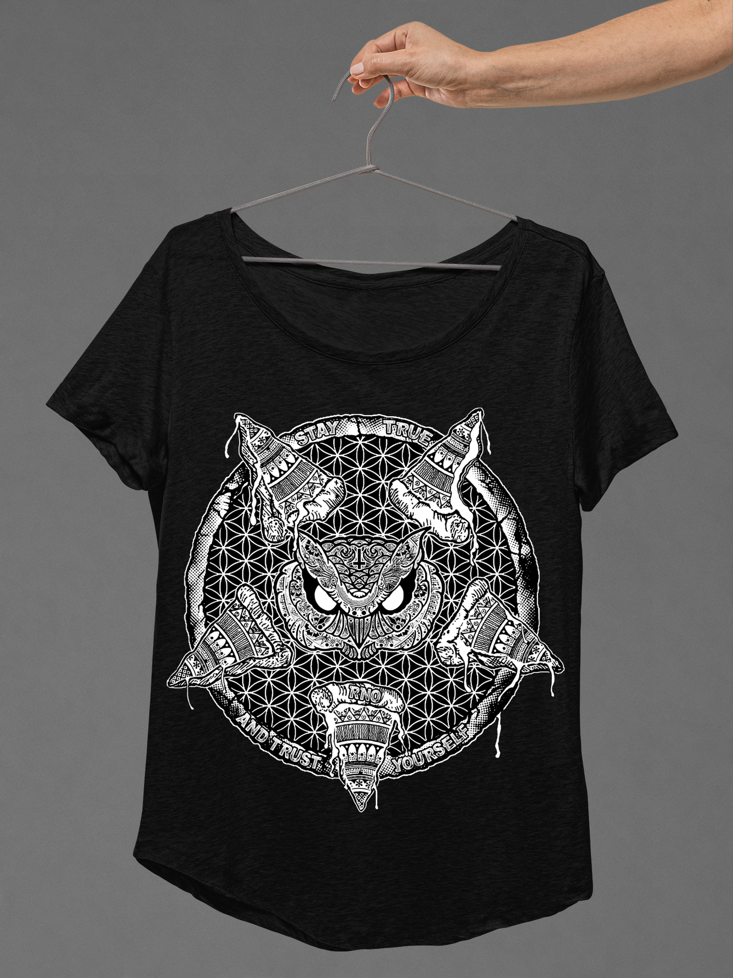 T-SHIRT PIZZA LADIES BLACK