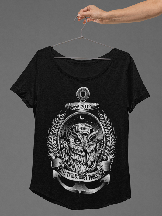 T-SHIRT SAILOROWL LADIES BLACK