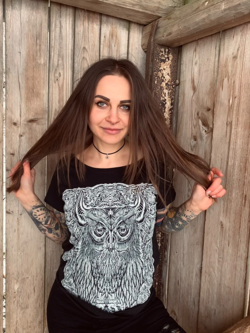 T-SHIRT THE DARKEST OWL LADIES BLACK