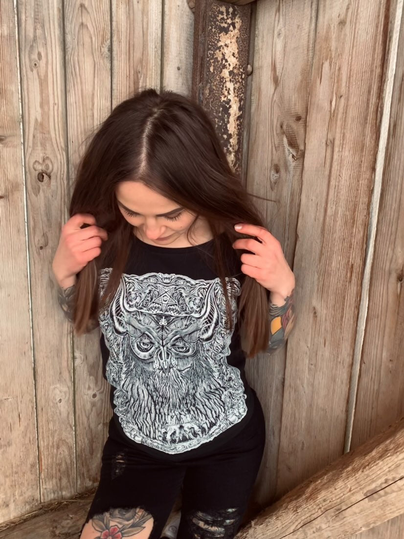 T-SHIRT THE DARKEST OWL LADIES BLACK