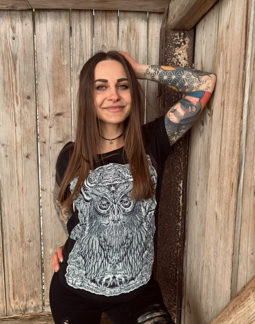 T-SHIRT THE DARKEST OWL LADIES BLACK