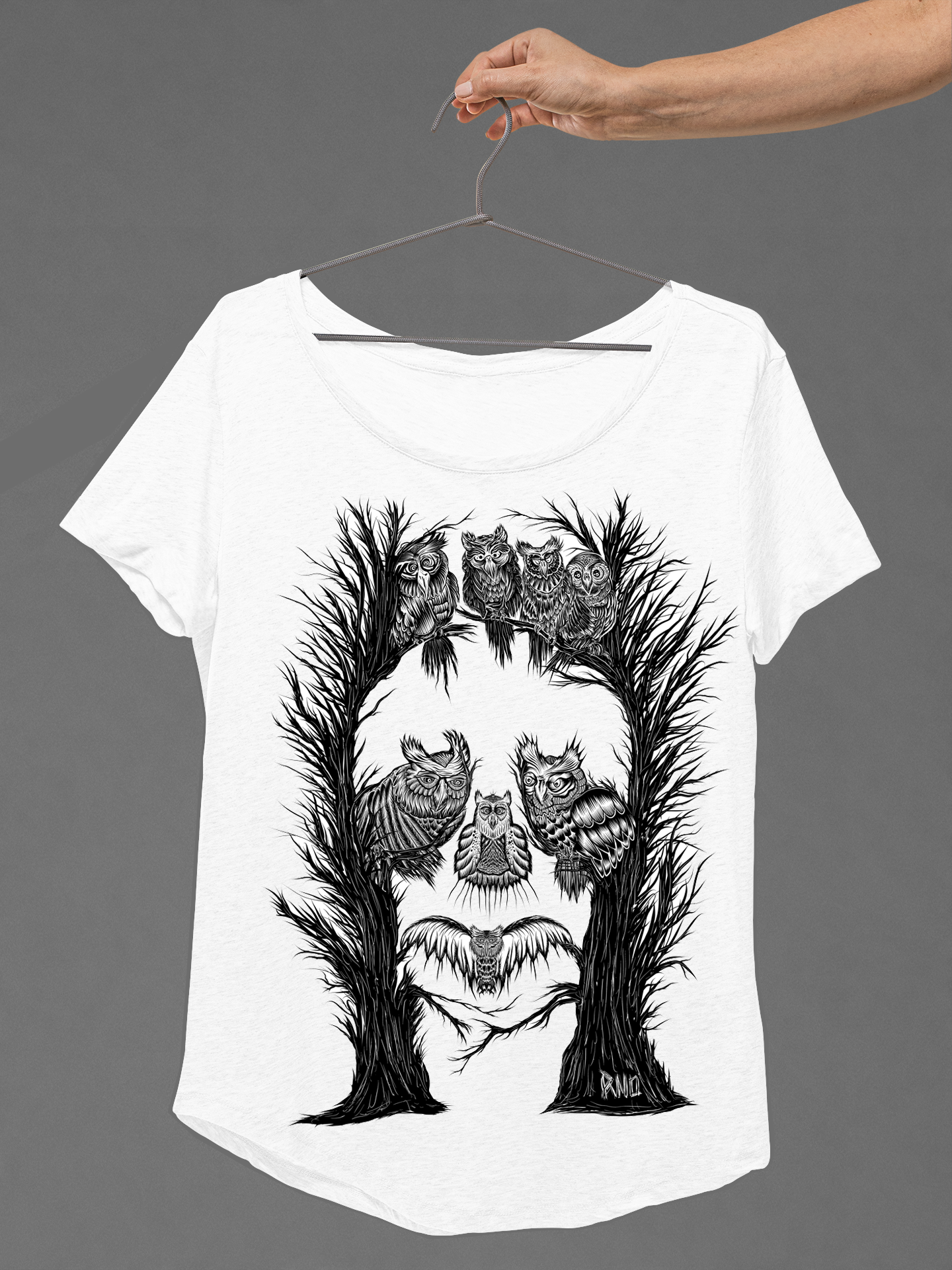 T-SHIRT TREESKOWL LADIES WHITE
