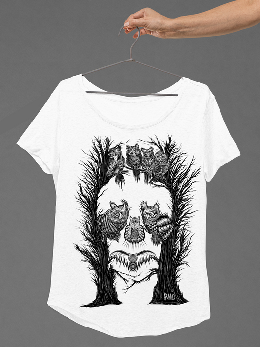 T-SHIRT TREESKOWL LADIES WHITE