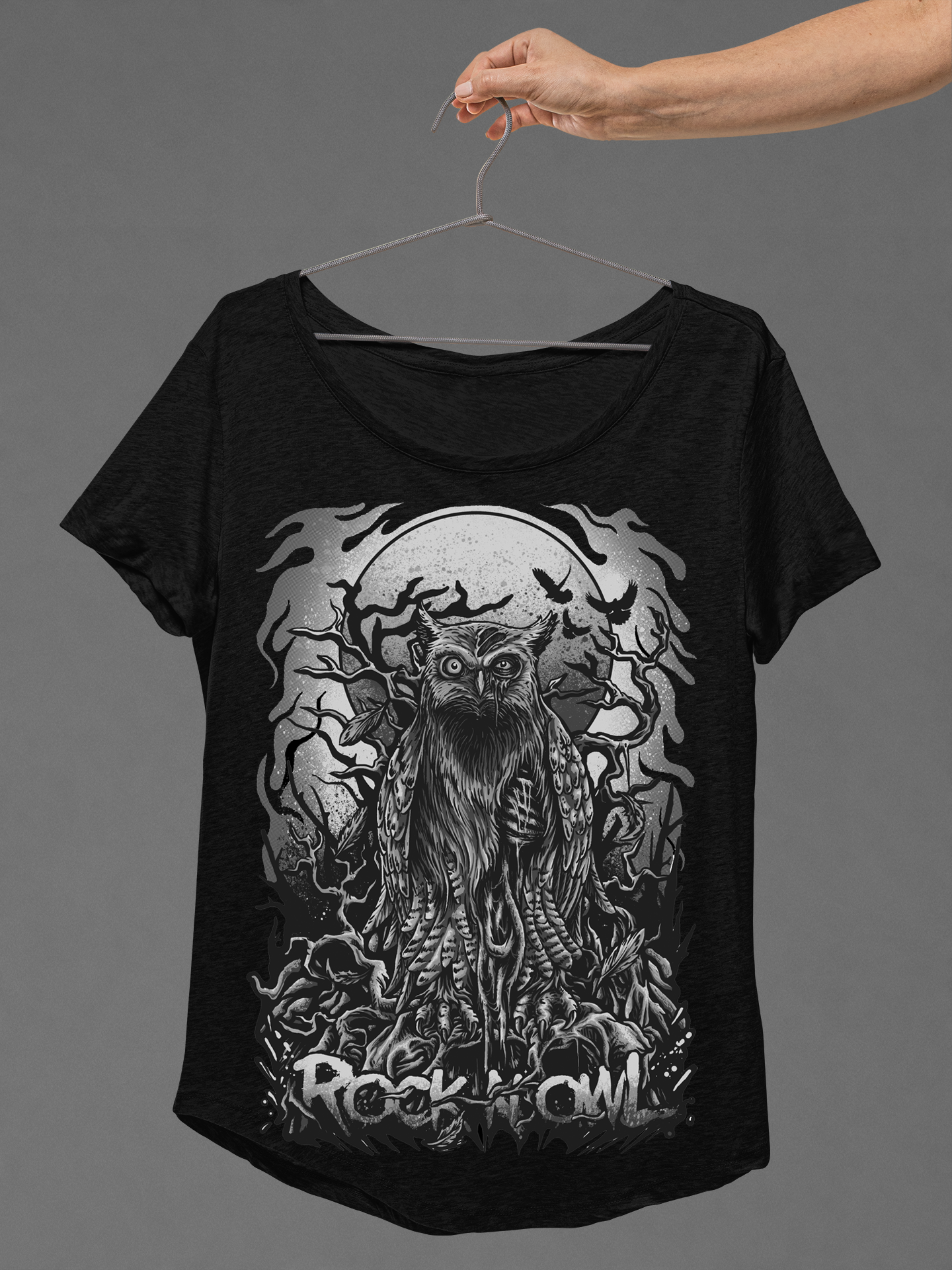 T-SHIRT ZOMBIE LADIES BLACK