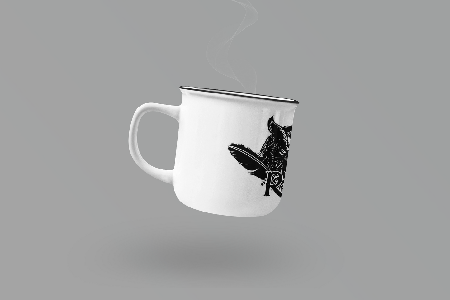 RNO TASSE FEATHER EMAILLE WHITE 500ml