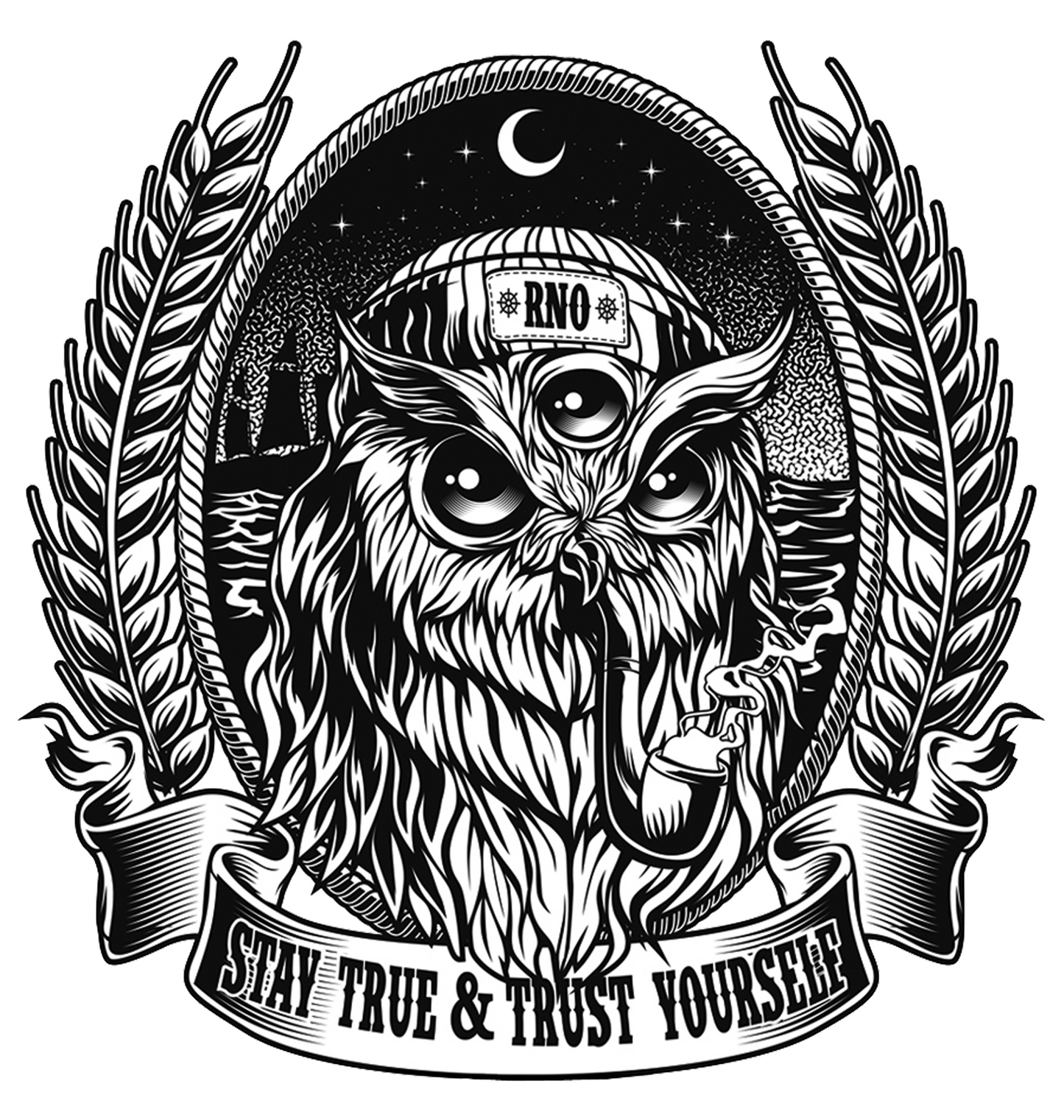 T-SHIRT SAILOROWL KIDS BLACK