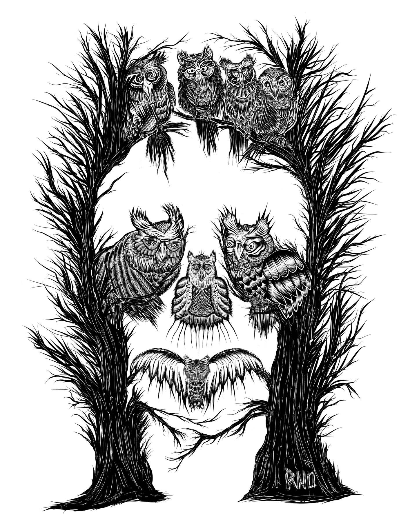 T-SHIRT TREESKOWL LADIES WHITE