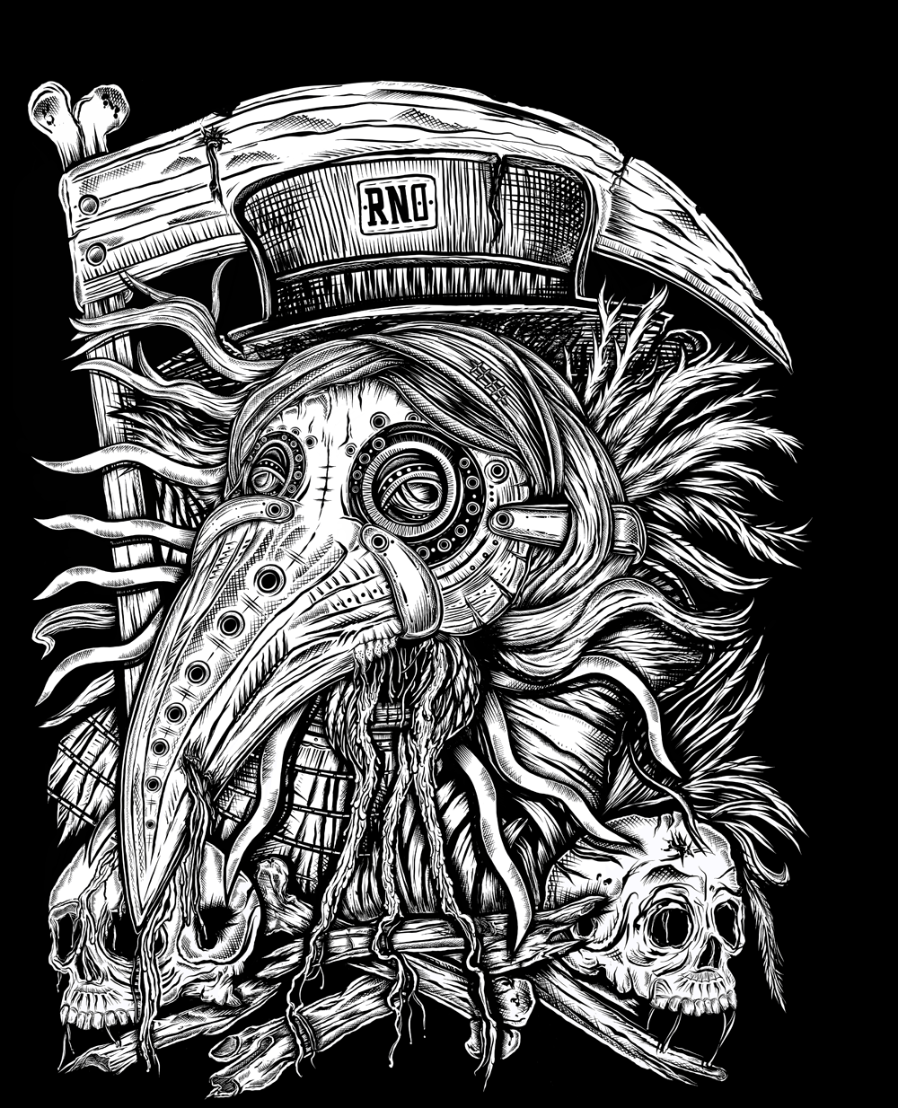 T-SHIRT COWLVID20 MEN BLACK