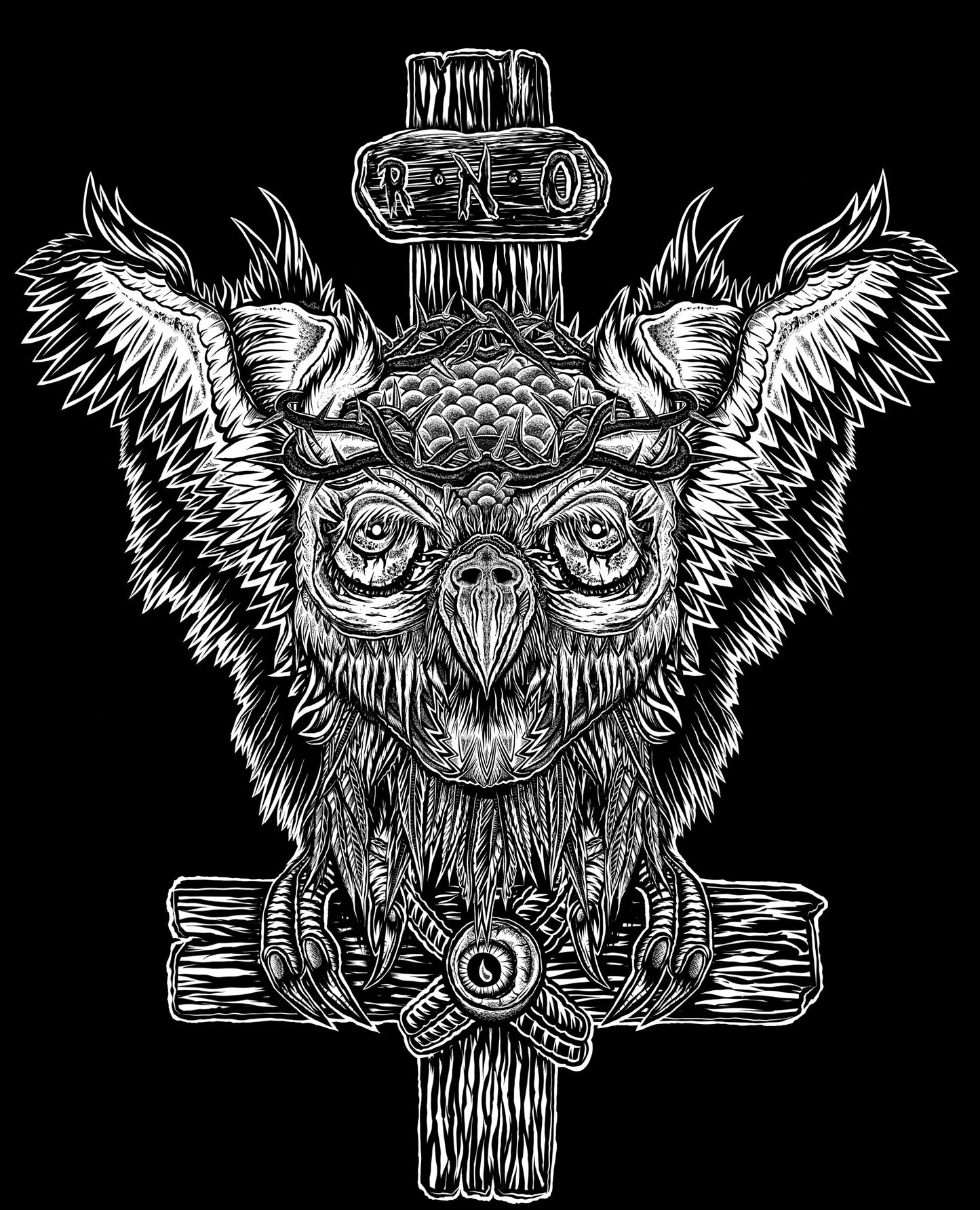 T-SHIRT CROSSED LADIES BLACK