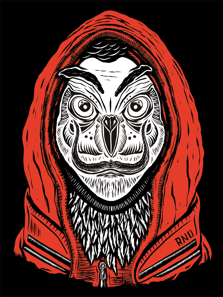 T-SHIRT HOUSE OF OWLS LADIES BLACK