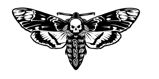 HOODIE MOTH ASPHALT GREY WHITEPRINT UNI