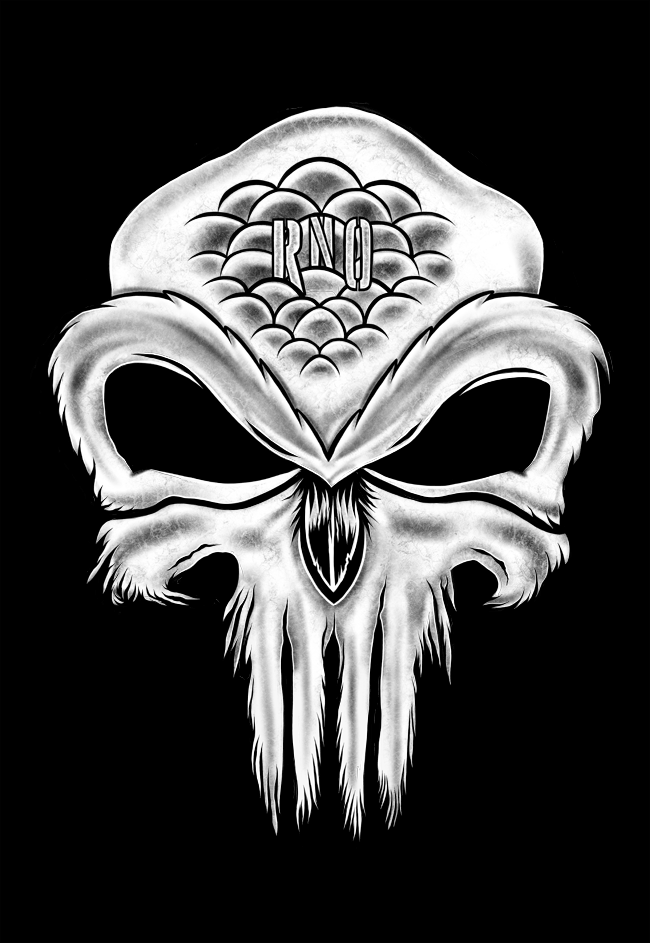 RETROSHORT LADY OWLISHER SKULL BLACK/WHITE