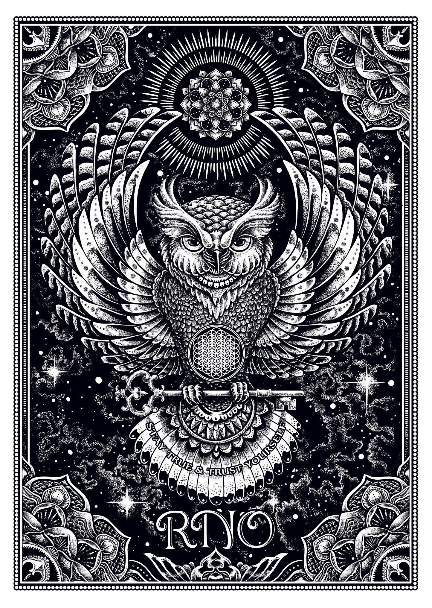 CREWNECK FLOWLER OF LIFE WHITE UNI