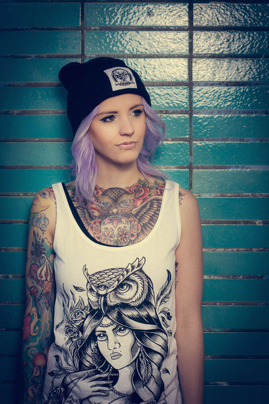 TANKSHIRT LONG MRSLADYOWL LADY WHITE