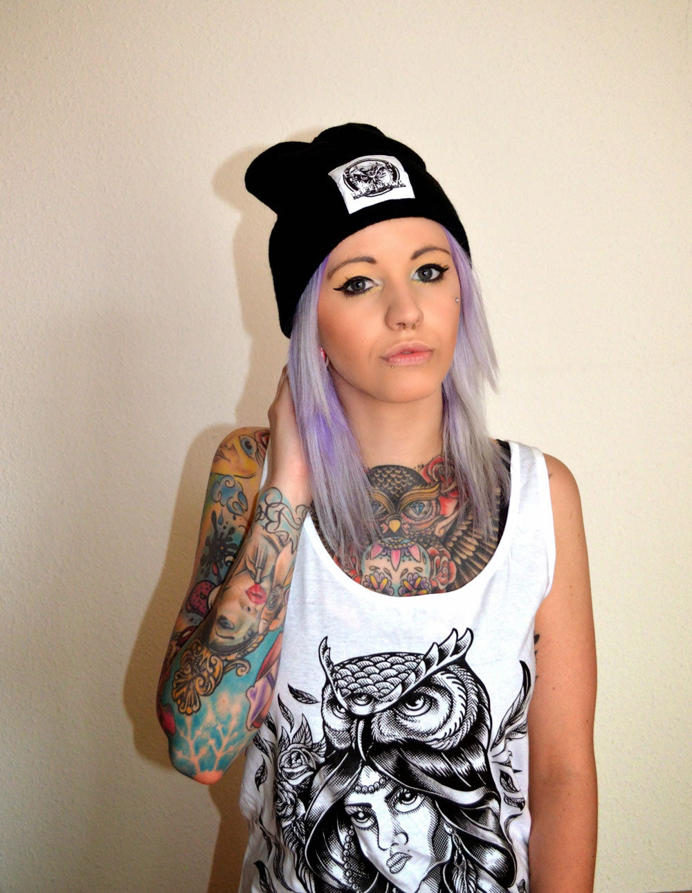 TANKSHIRT LONG MRSLADYOWL LADY WHITE