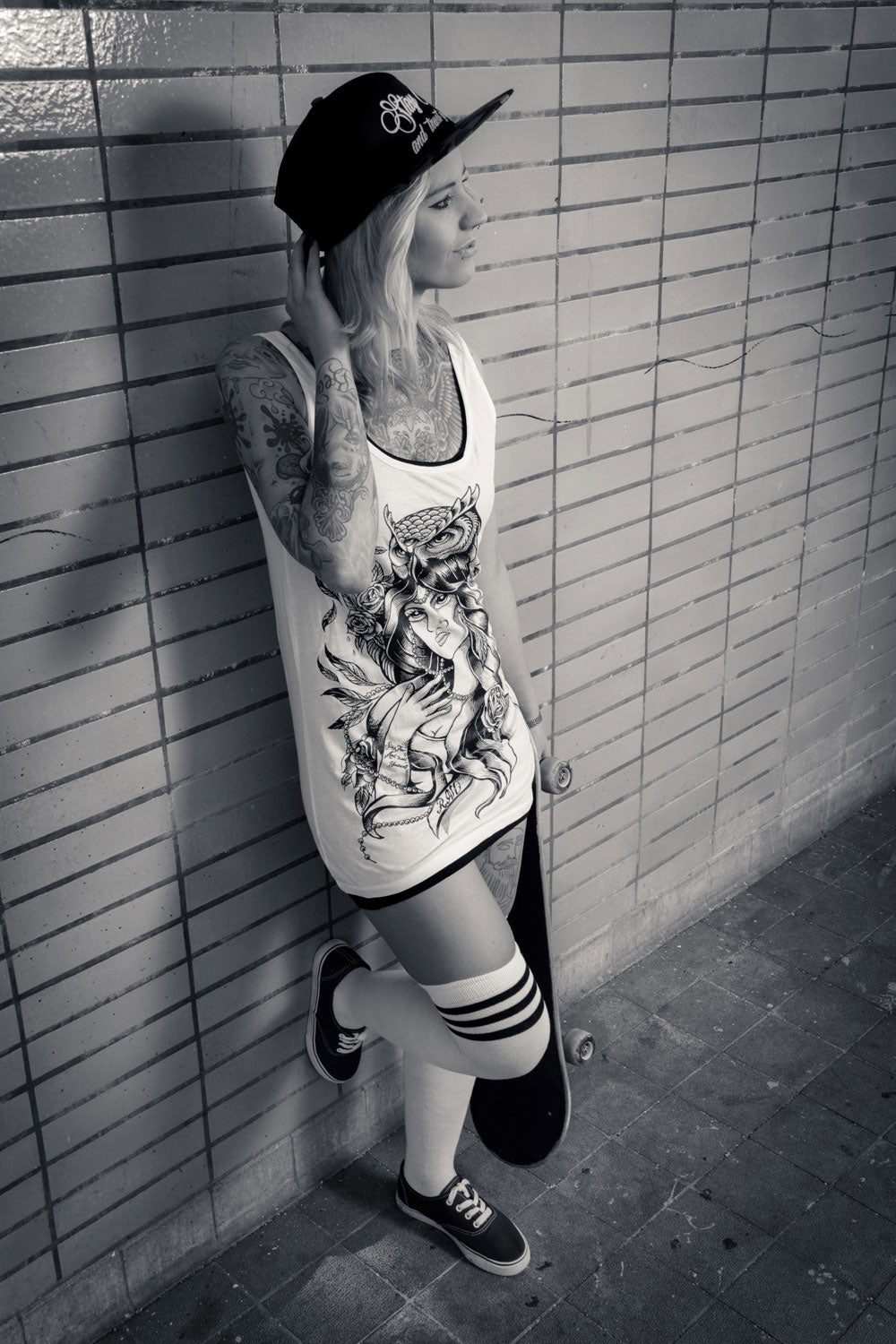 TANKSHIRT LONG MRSLADYOWL LADY WHITE