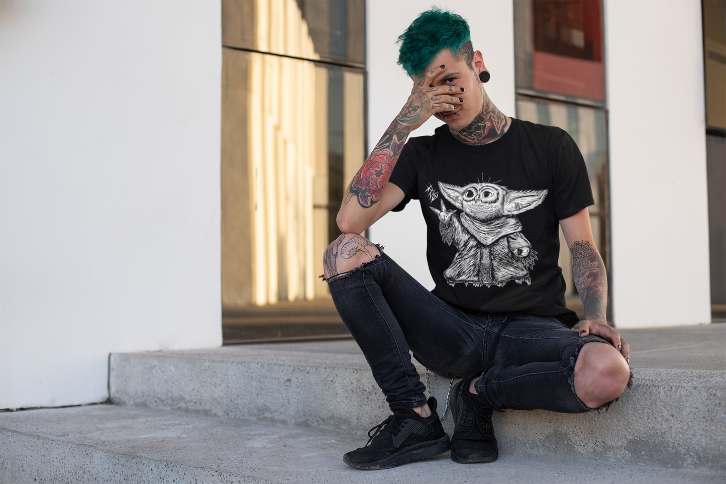 T-SHIRT BABYYOWLDA MEN BLACK