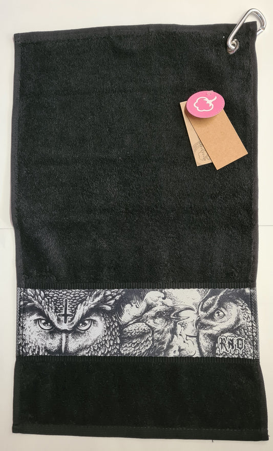 HANDTUCH D-OWL CROWL BLACK