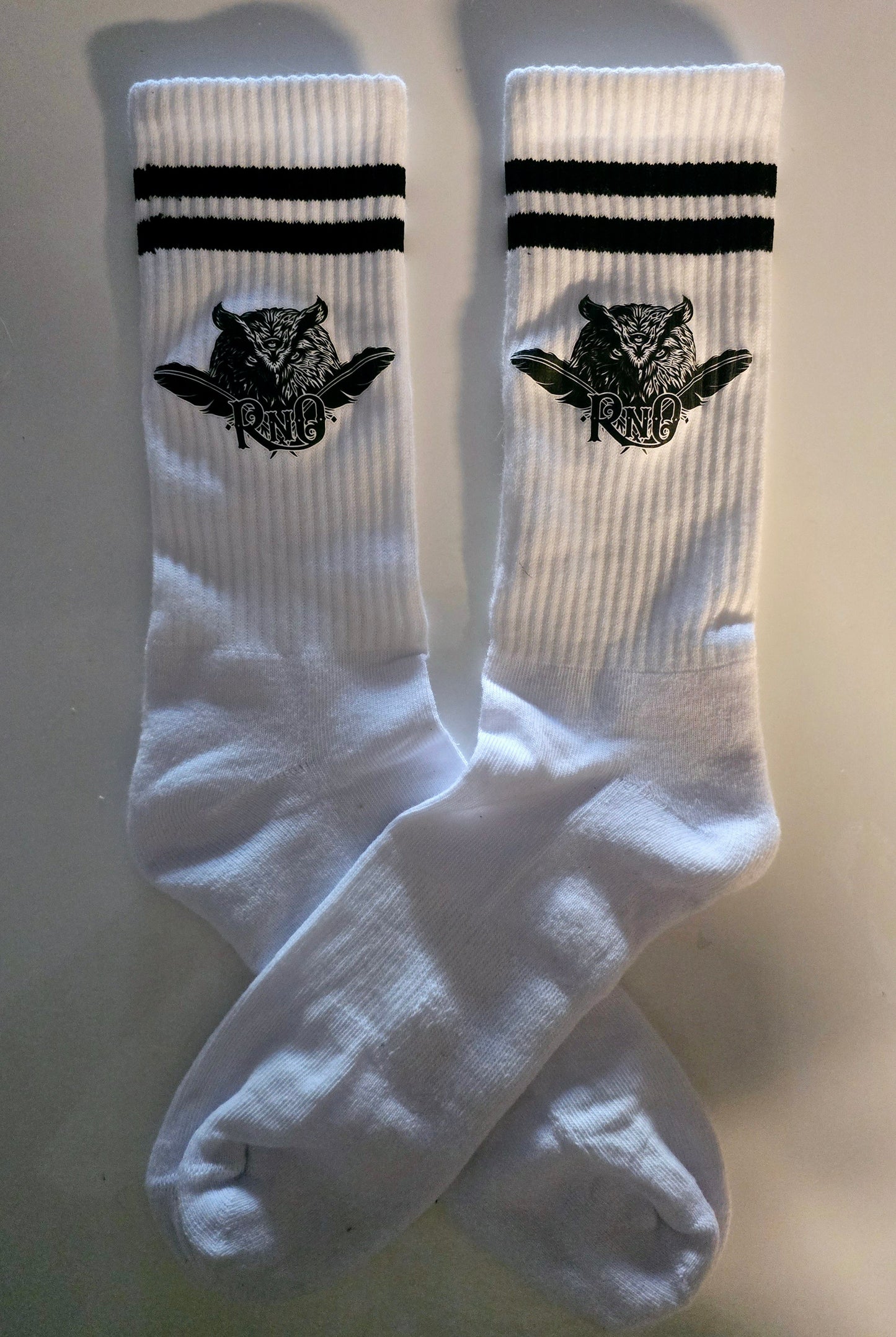 SOCKEN FEATHER WHITE/BLACK