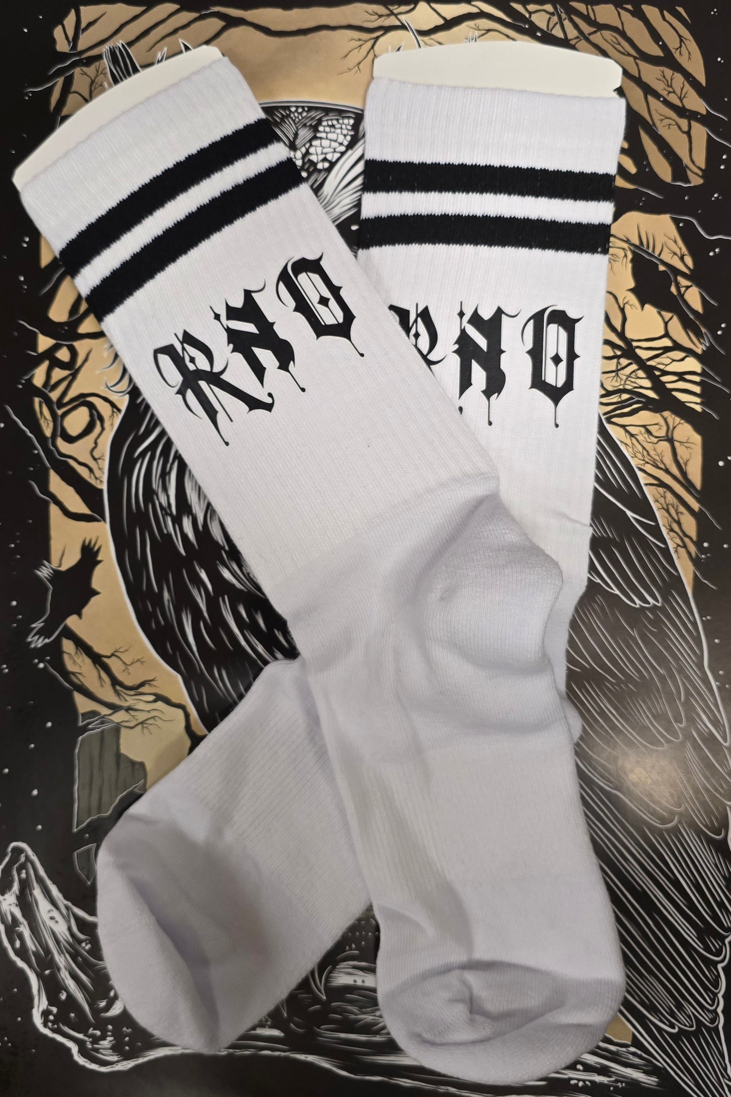 SOCKEN RNO FONT WHITE/BLACK