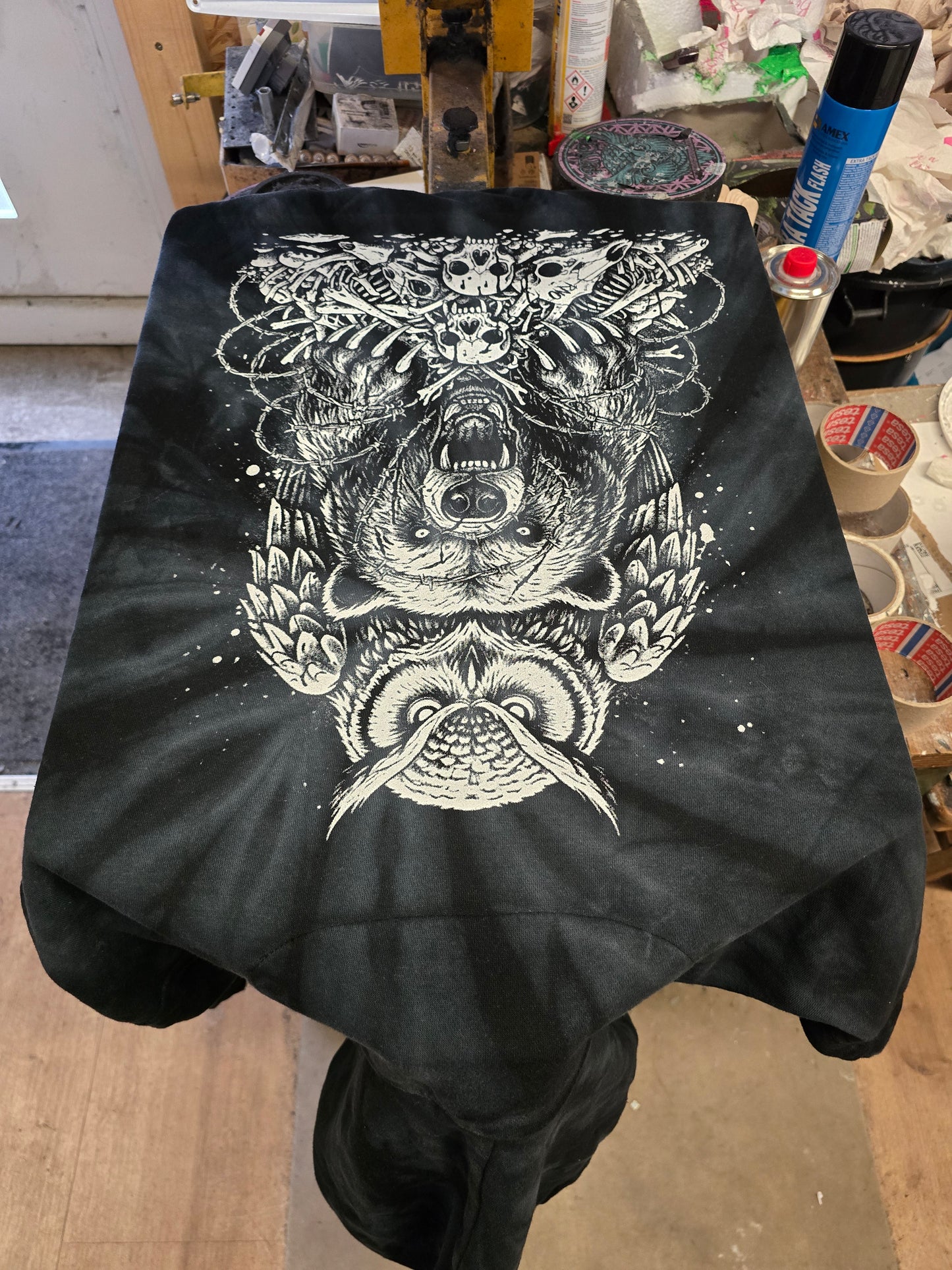 HOODIE BEAOWL UNI SPIDER BLACK