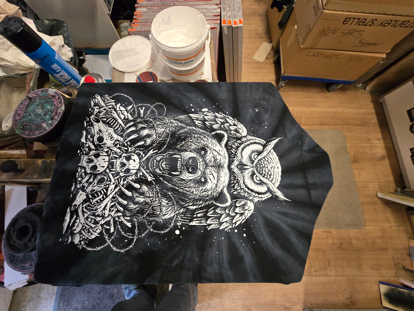 HOODIE BEAOWL UNI SPIDER BLACK