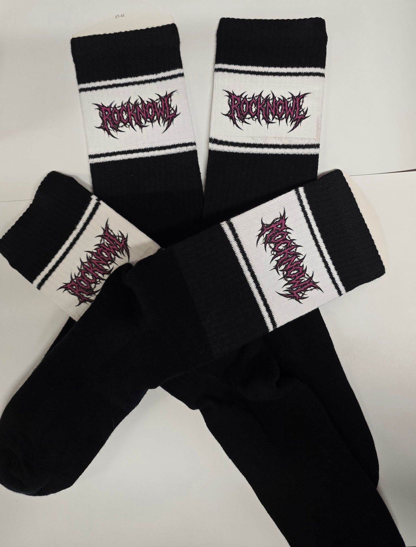 SOCKEN METAL ROOTS  WHITE/BLACK