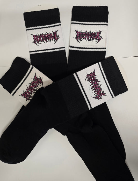 SOCKEN METAL ROOTS  WHITE/BLACK