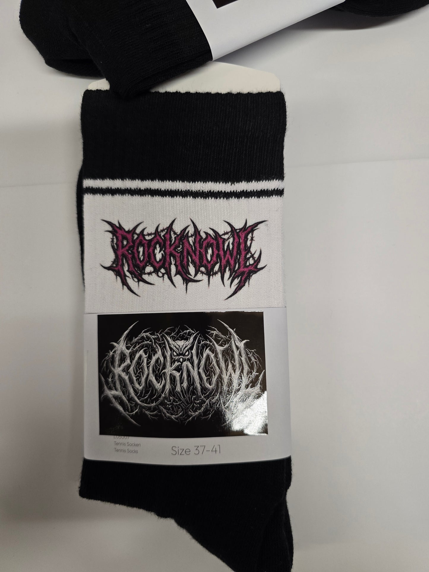 SOCKEN METAL ROOTS  WHITE/BLACK