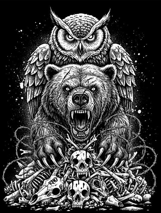 T-SHIRT BEAOWL LADIES BLACK