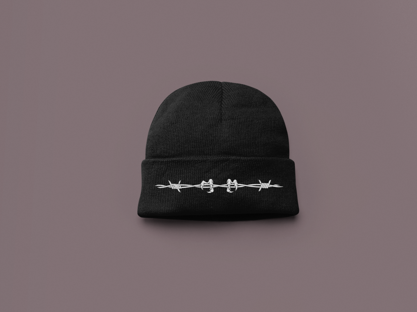 BEANIE BIOBAUMWOLLE  BARBED WIRE BLACK EMB