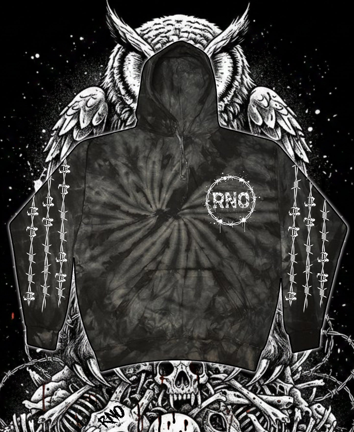 HOODIE BEAOWL UNI SPIDER BLACK