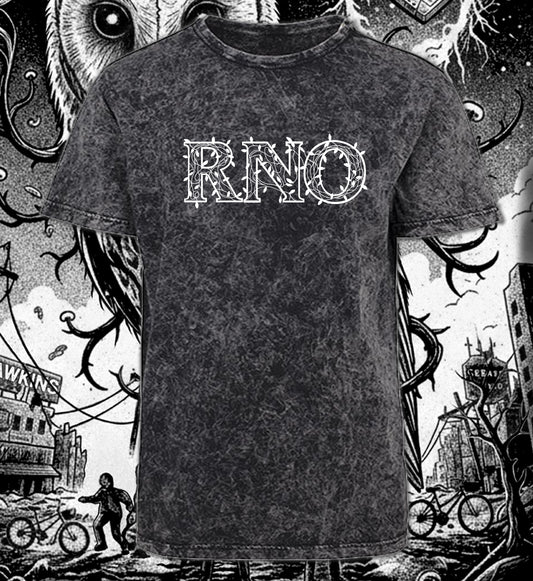 T-SHIRT POCKET STRANGER OWLS UNI ACID WASHED DARKGREY WHITE