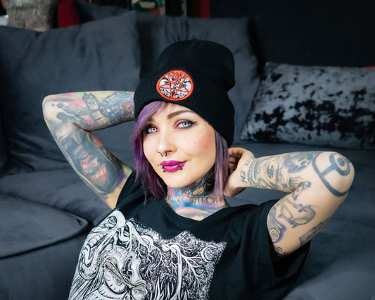 BEANIE D-OWL PENTA EMB BLACK