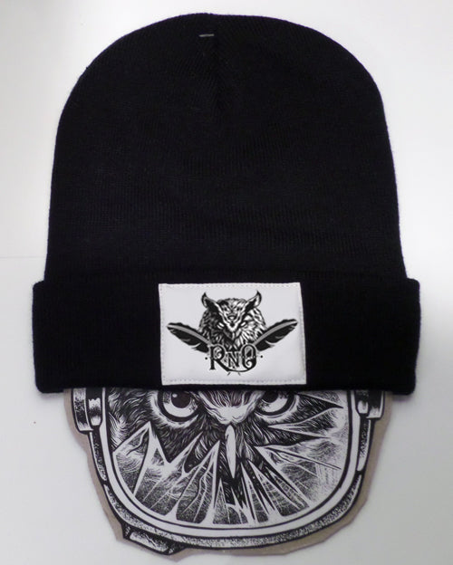 BEANIE FEATHER STOFFPATCH WHITE